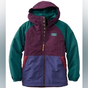 LL Bean Kids Mountain Classic Insulated Jacket Colorblock Winter Coat Size M 5-6